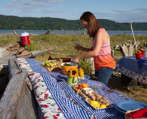 Setting up for a picnic